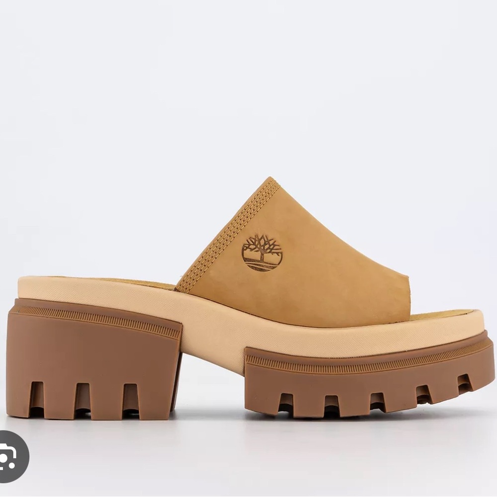 Timberland Women's Brown Chunky Heel Mules